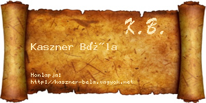 Kaszner Béla névjegykártya