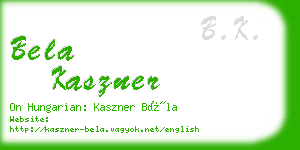 bela kaszner business card